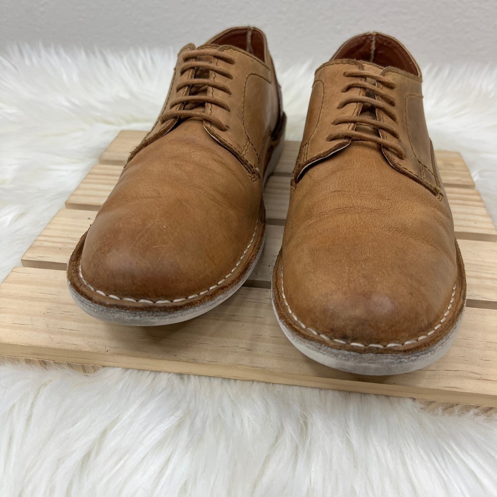 Crown Vintage Jaire 2 Stitch Cognac Brown Leather Oxford Dress Shoes Mens 9.5 - Picture 5 of 8